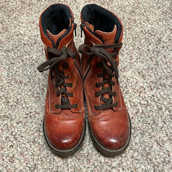 Dromedaris leather fleece lined boots withh zip side - Picture 2 of 10